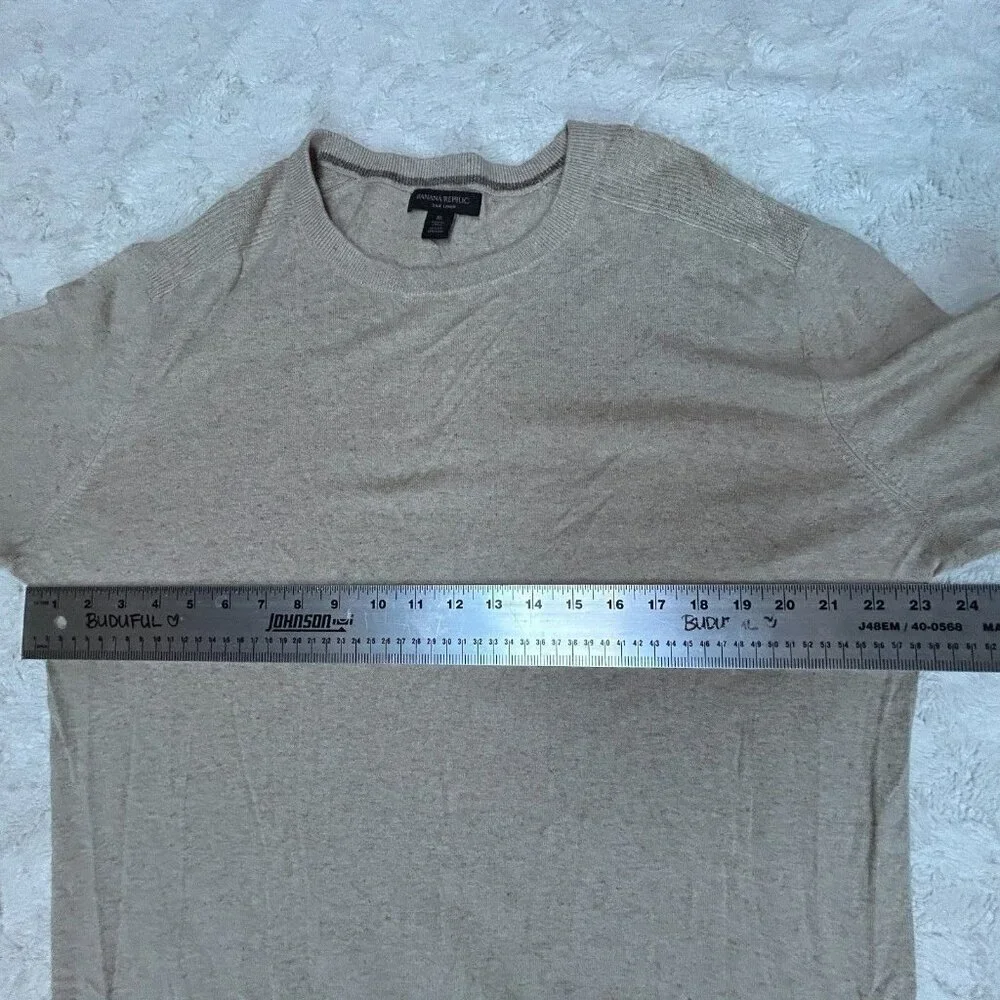 Banana Republic Mens XL Silk Linen Pullover Sweater Knit Crew Neck Gray Casual